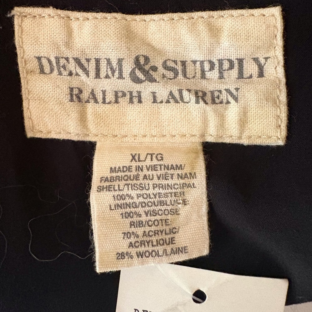 Denim & Supply Ralph Lauren Black Jacket with Natural Fabric Label